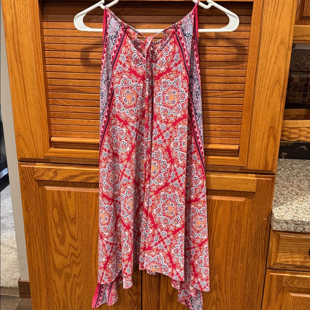 Max Studio Vibrant Red and Pink Dress - Picture 2 of 3